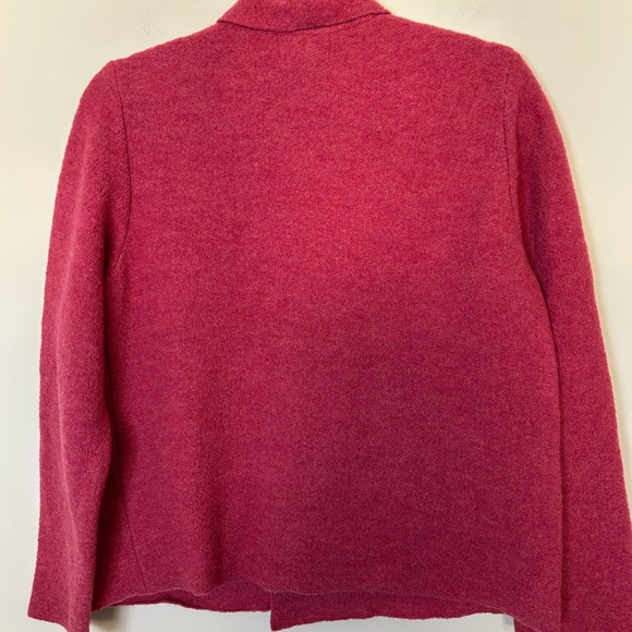 Lands End 100%‎ Wool Jacket Size 8 Petite Pink Vintage Sweater Boiled Wool - Picture 4 of 4